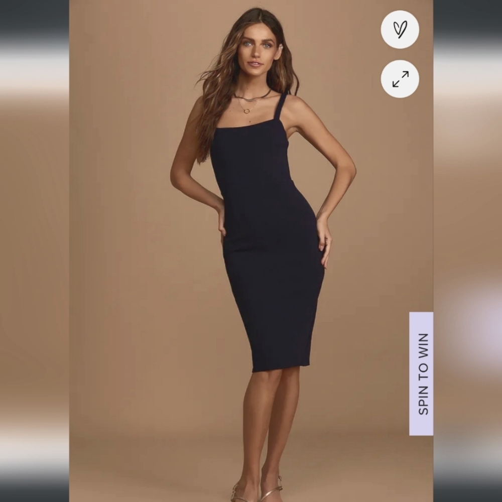 Lulu's navy blue creap cocktail dress size small NWT